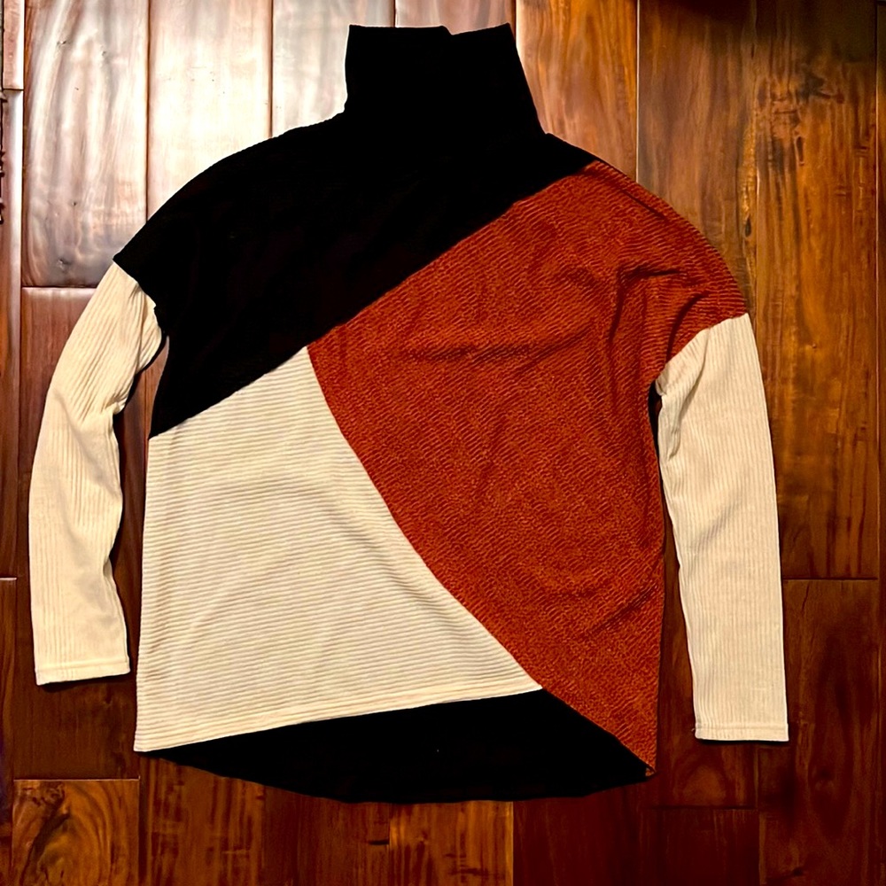 Color block turtleneck Top